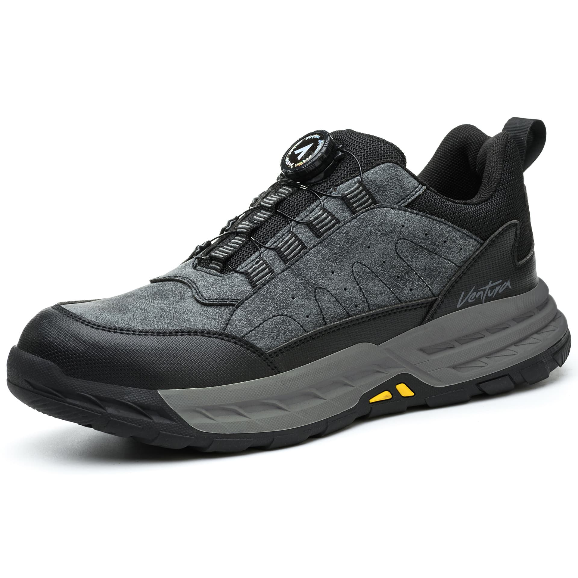 New Cross-Border Rotary Buckle Men's Protective Work Shoes, Anti-Smash Anti-Puncture Safety Shoes, Comfortable Wear-Resistant Work Shoes