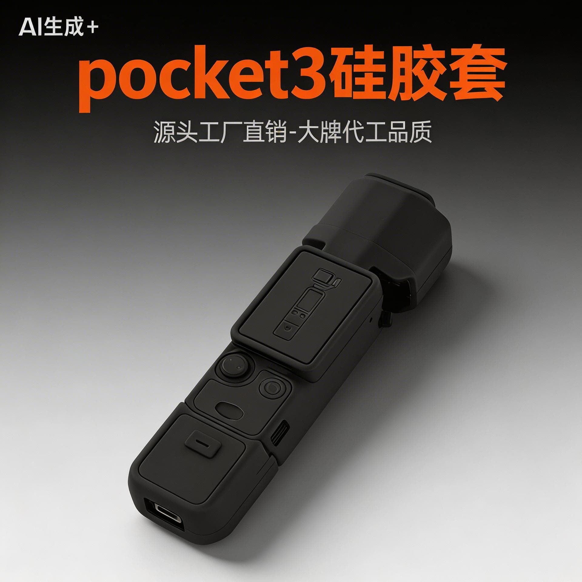 Suitable for DJI Pocket 3/4 silicone protective case Osmo Osmo camera protective case base tripod accessories