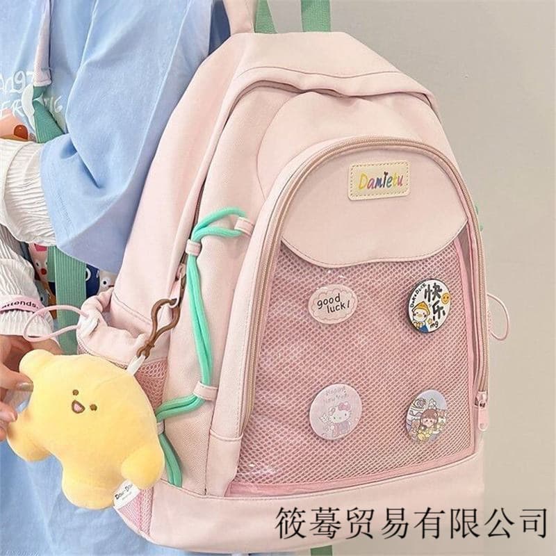 Large capacity Ita bag, simple Japanese anime style, lightweight secondary school backpack, niche double-shoulder bag.