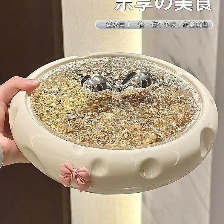 Factory Direct Creative Bow Cup Lid Candy Box Storage Box Handle Toothpick Holder Lid Decorative Ornament Item