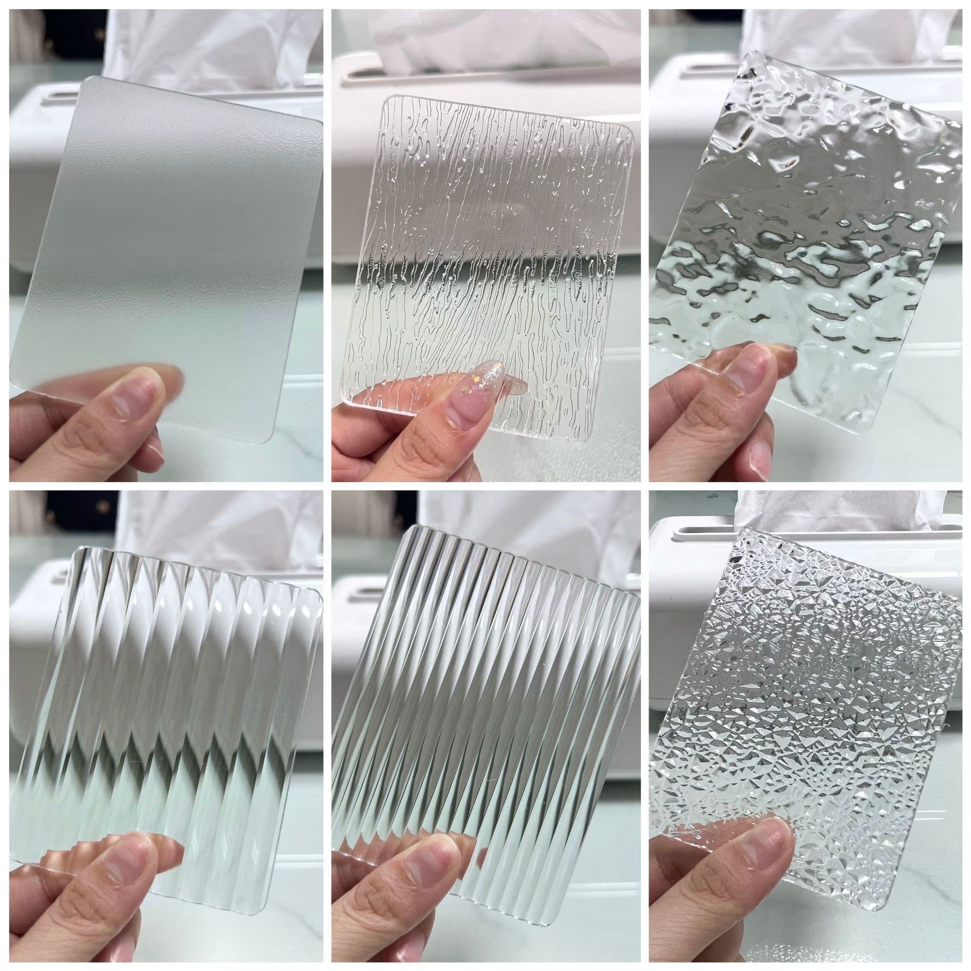 Acrylic Long Rainbow Coarse Stripe Stone Pattern Single Sand Wide Stripe Board Shell Board Bark Board Begonia Flower Water Ripple Board