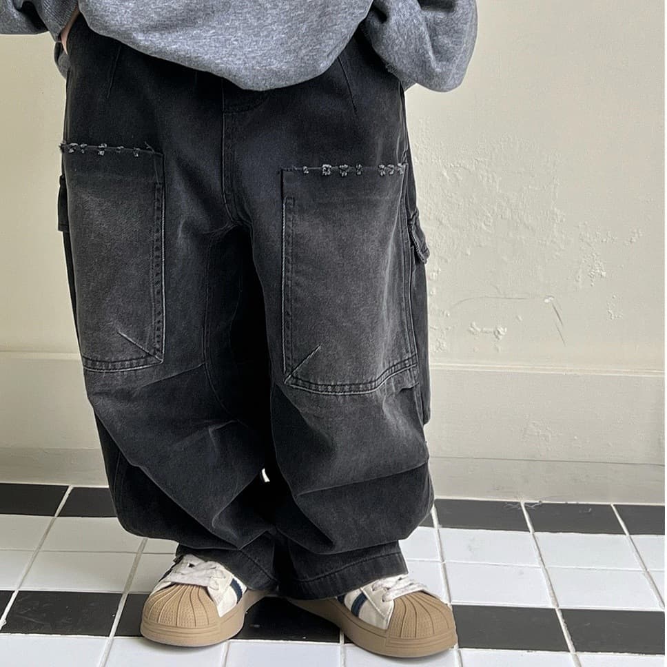 [Slightly Tapered Vintage Wash] 2026 Spring Children's Boy's Denim Pants Korean Style Casual Long Pants for Kids