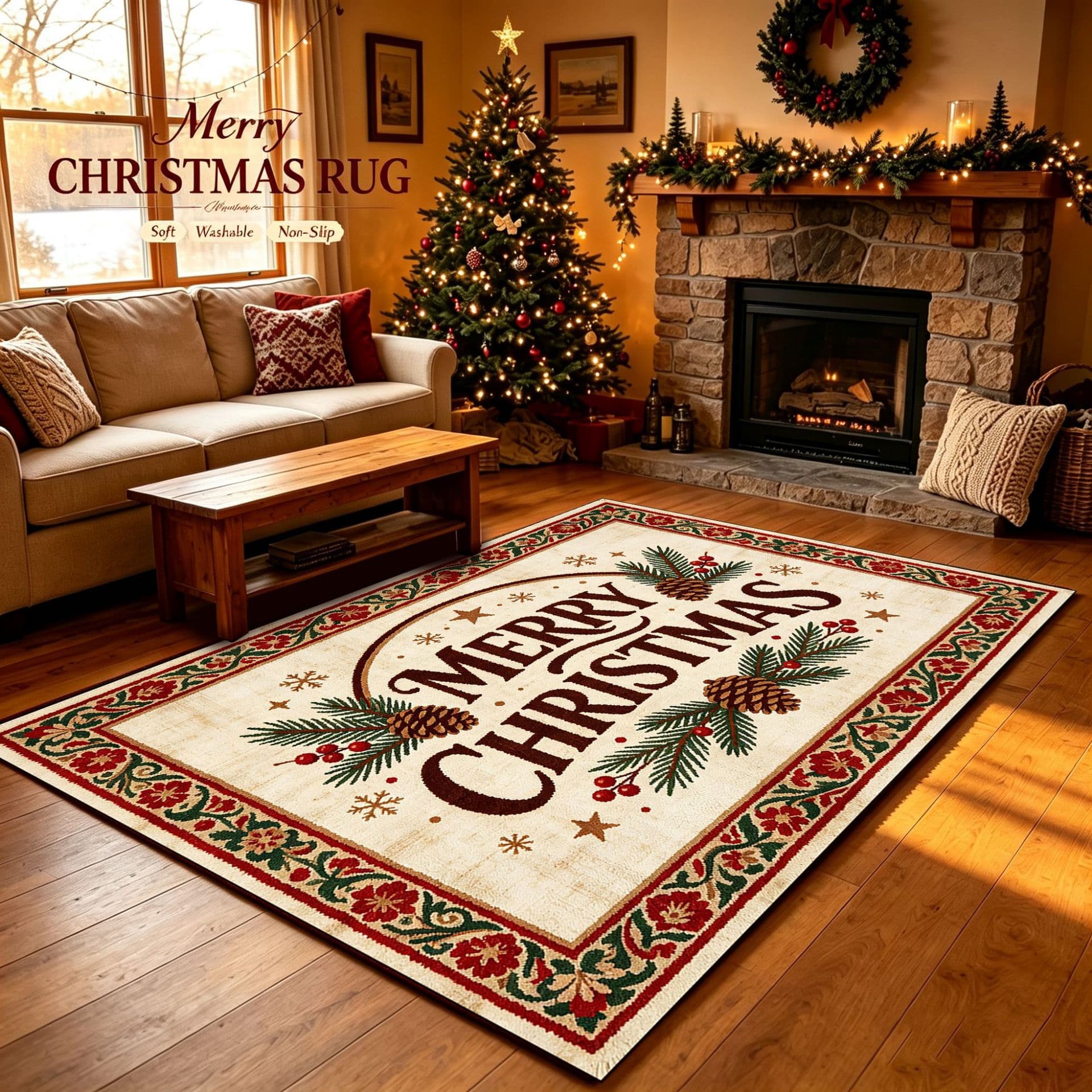 Cross-border American retro-style living room carpet non-slip wear-resistant decorative sofa blanket easy-care bedroom bedside blanket