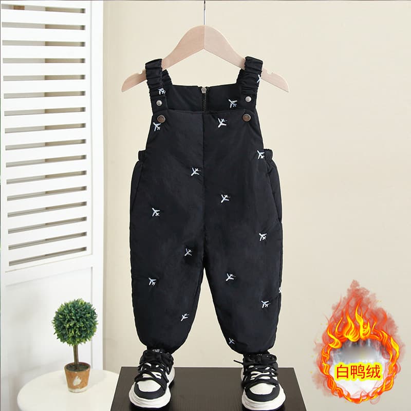 6907 Boys' Strappy Pants Autumn and Winter New Winter Baby Children's Pants Winter Wear Thickened Down Cotton Pants for Boys