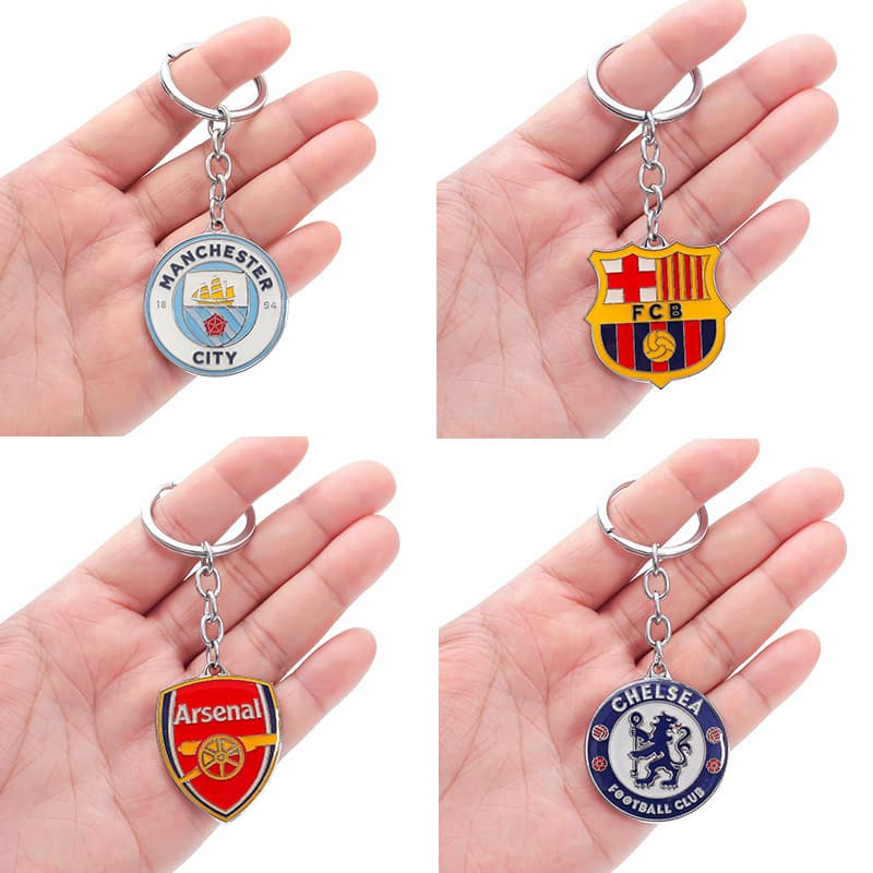 Colorful Barcelona Real Madrid Keychain Liverpool Arsenal Chelsea Real Madrid Manchester City Football Pendant