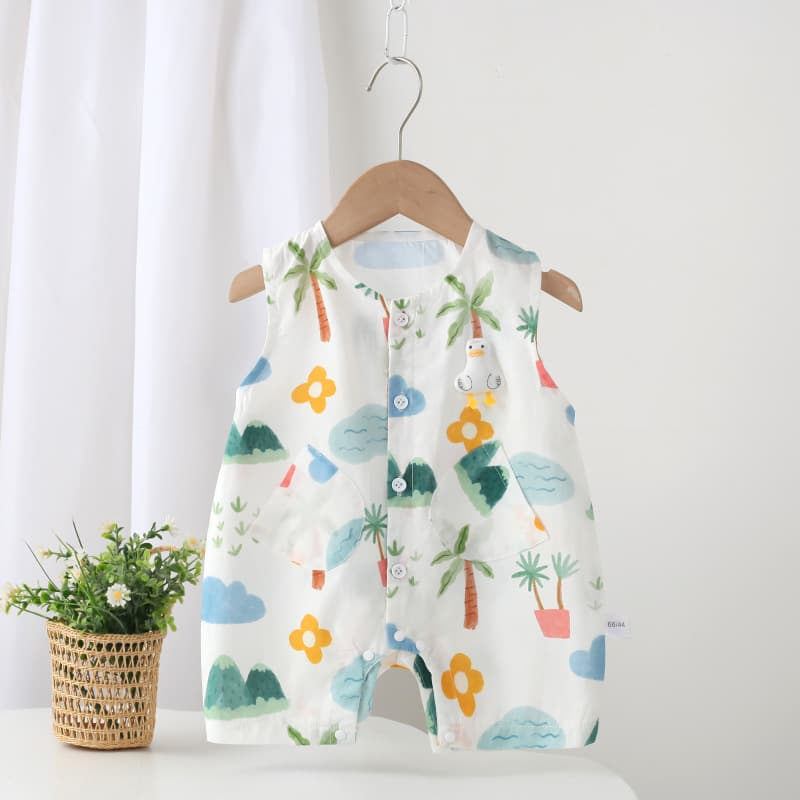Baby clothes, summer clothes, baby onesies, thin summer cotton robes, newborn rompers, sleeveless pajamas, vests