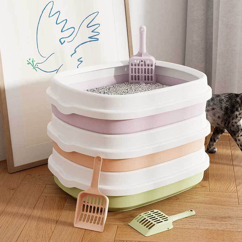 Extra Large Open-Top Plastic Cat Litter Box Semi-Closed Cat Toilet Splash-Proof Pet Supplies for Cats Brand Beirui