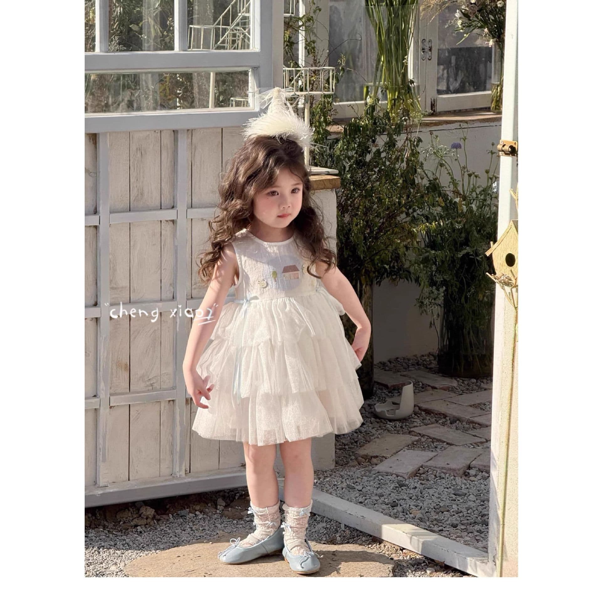 Tian Xiaosi Girls' Summer Dress: New Birthday Dress, Children's Tulle Dress, Princess Dress, Cake Dress