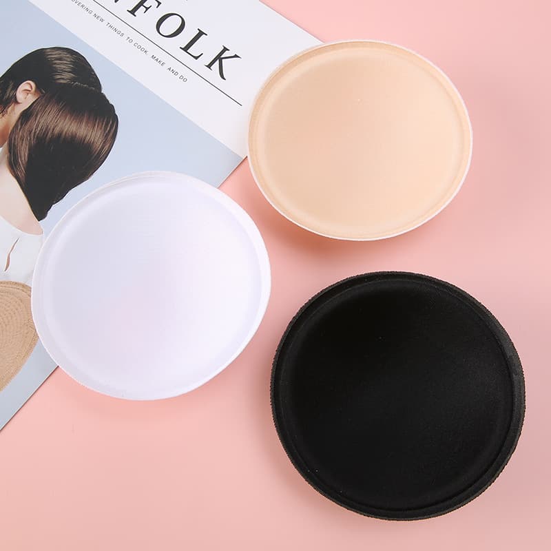 Factory direct supply of round sponge breast pads, bra inserts for lingerie, swimwear, yoga wear, and stiff cotton frayed bra cup pads.