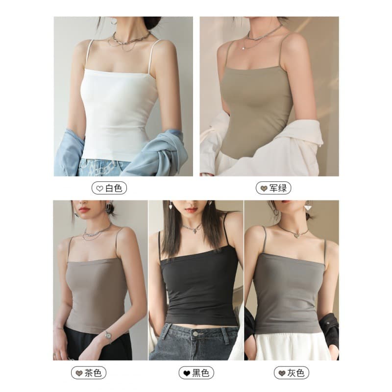 Trending 1806 Camisole with Built-in Pads Women's New Backless Bra Top One-piece Sleeveless Crop Top