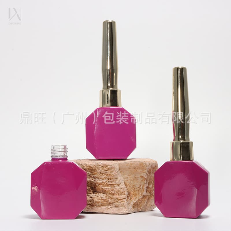 Factory Supply 13ml Empty Gel Polish Bottle Customizable Spray Electroplated Light-Proof Gel Polish Glass Empty Bottle