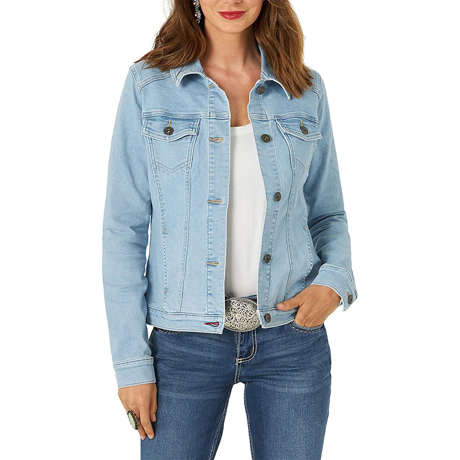 Amazon Cowboy Jacket Women New Cross-border Trade Jacket European and American Slim Fit Cotton Denim Jacket Women's Clothing