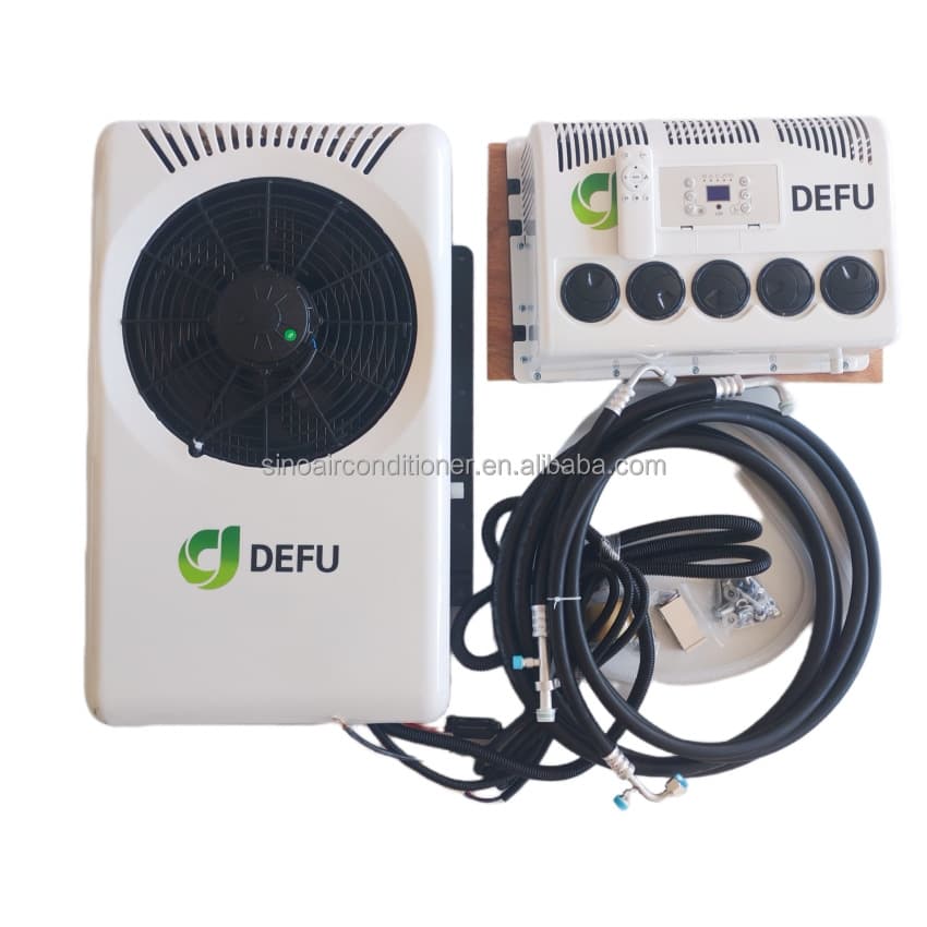Defu Export Wholesale Split Parking Air Conditioner Backpack Type 12V 24V Electric Truck Air Conditioner for RV Trucks