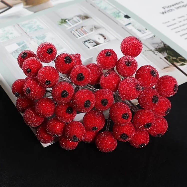 Artificial Christmas Small Berries Foam Frosted Berry Particles Forest Girl Style Accessories Wreath DIY Kit 40 Pieces