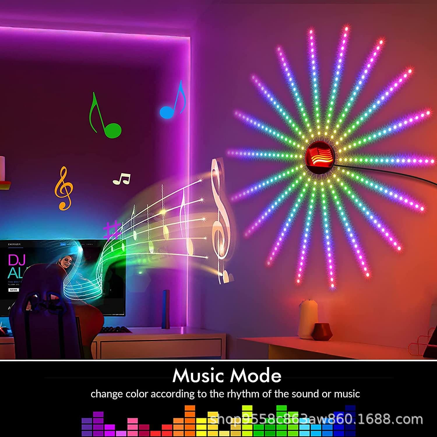 Fireworks Led Lights Set Light Strip Dimming Remote Control Amazon Bluetooth Light Strip