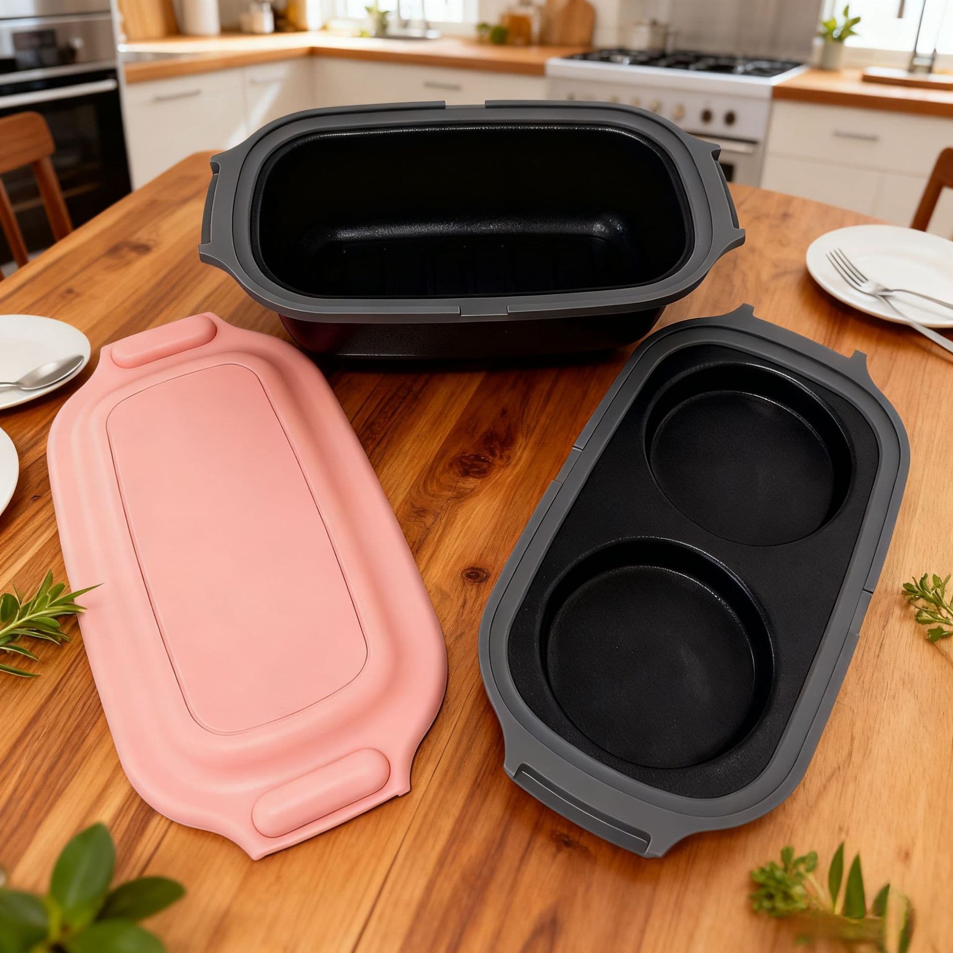 Toast box, multifunctional egg frying pan, toaster, family microwave-specific silicone baking pan, baking cake mold