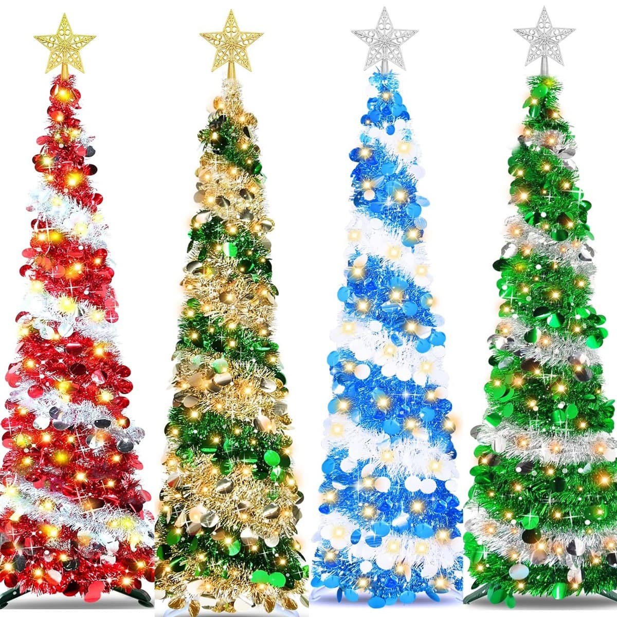 Factory hot-selling creative Christmas two-color top Christmas tree retractable folding Christmas decoration tree ornament tree