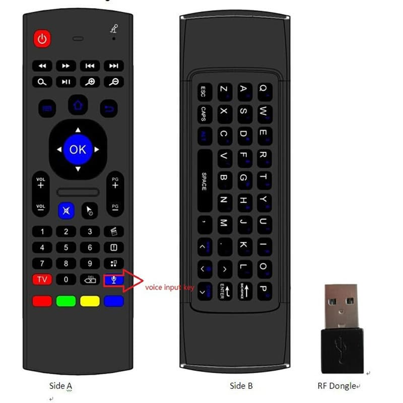 MX3 Backlit 2.4G Remote with TV Box Support, Mini Keyboard Night Light Smart Air Mouse