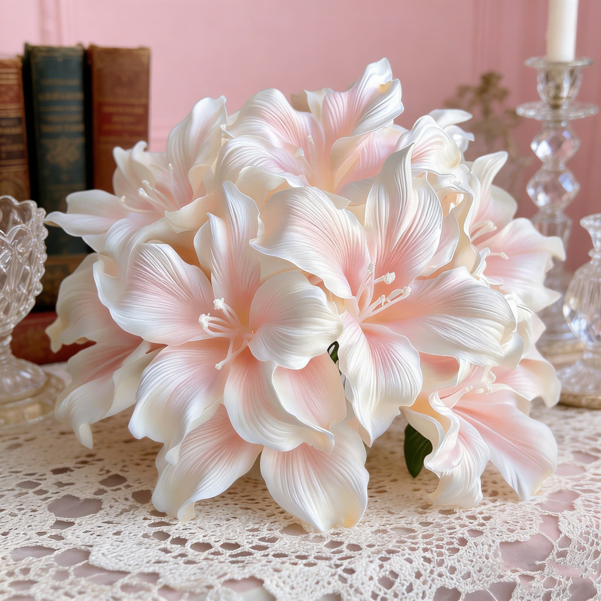 Wenxin Lily Scented Candle Silicone Mold DIY Ultra-Realistic Flower Fondant Handmade Silicone Mold