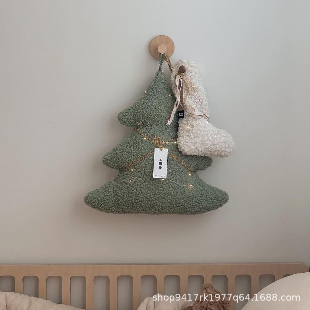 New Christmas Plush Pillow Ornament, Felt Christmas Tree Decoration, Photo Prop, Festive Hanging Decor