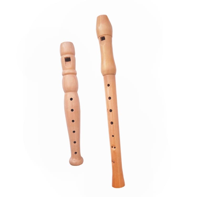 Orff musical instruments, wood-colored flute, piccolo, recorder, children's musical instrument toys