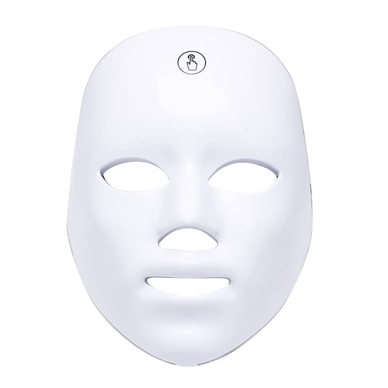 Rechargeable facial mask with touch-sensitive LED seven-color light cycle; home-use photon skin rejuvenation beauty device.