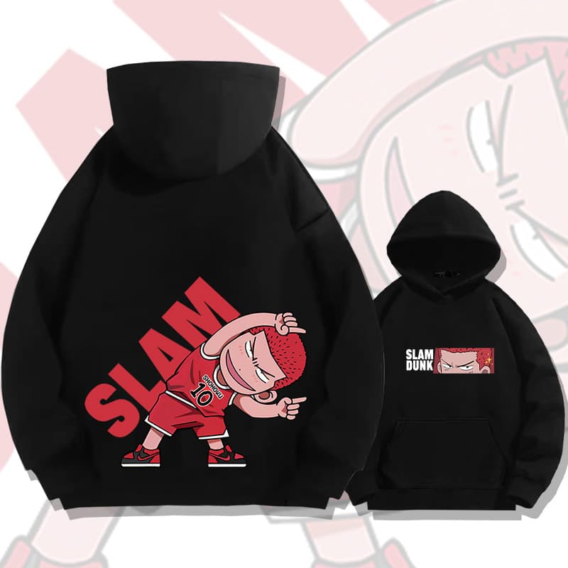 Anime Slam Dunk Sakuragi Hanamichi hooded sweatshirt men's autumn youth trendy loose off-shoulder long-sleeved clothes jacket