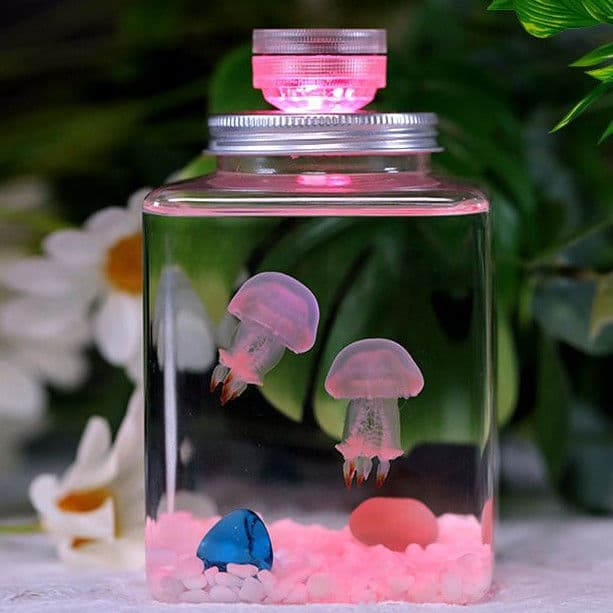 Desktop pet glowing jellyfish, small pet, easy to keep, animal for children and students, jellyfish tank, non-toxic jellyfish.
