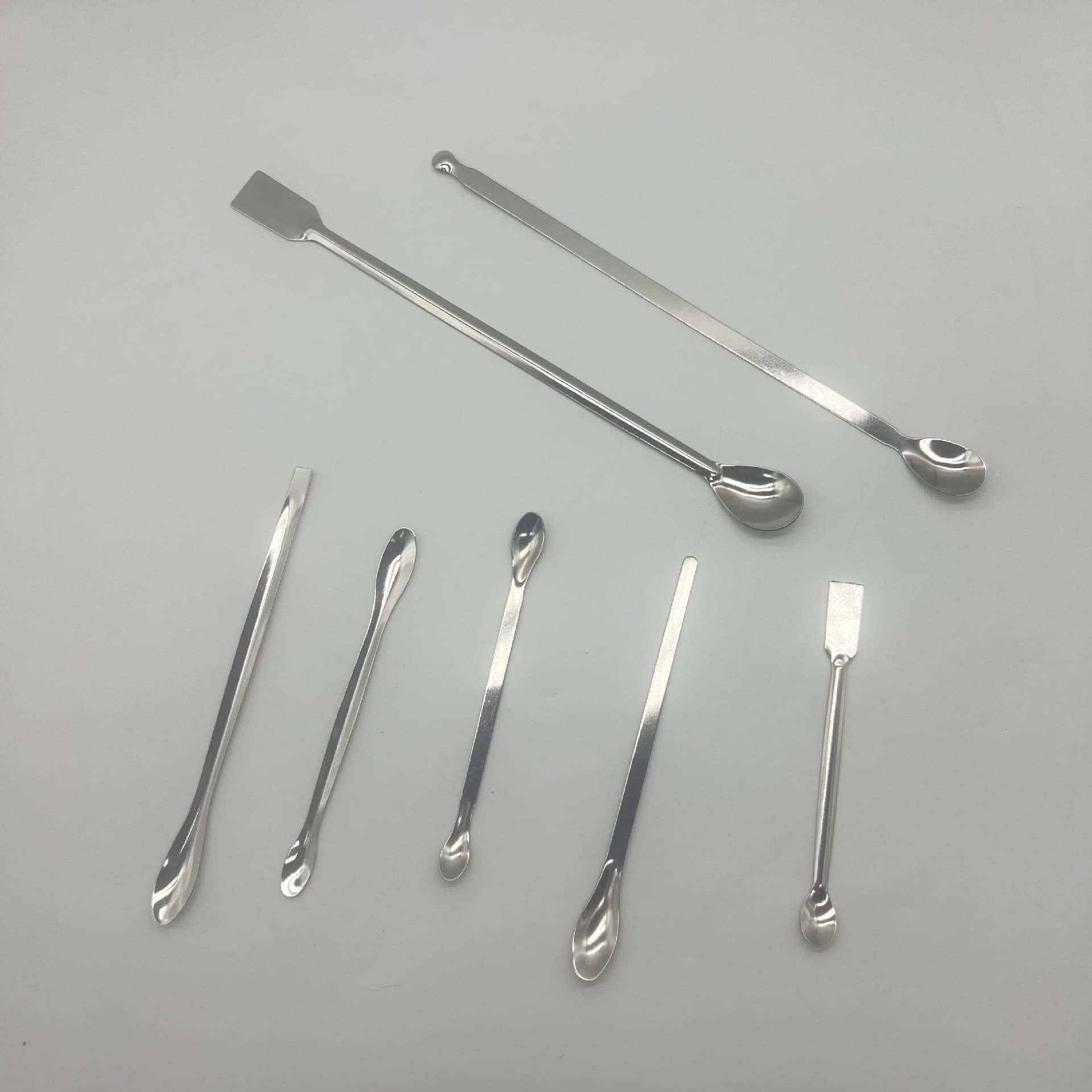 Stainless Steel Lab Spoon, 3-in-1 Double-Ended Sampling Spoon, Micro Spoon Spatula, Stainless Steel Tongue Depressor
