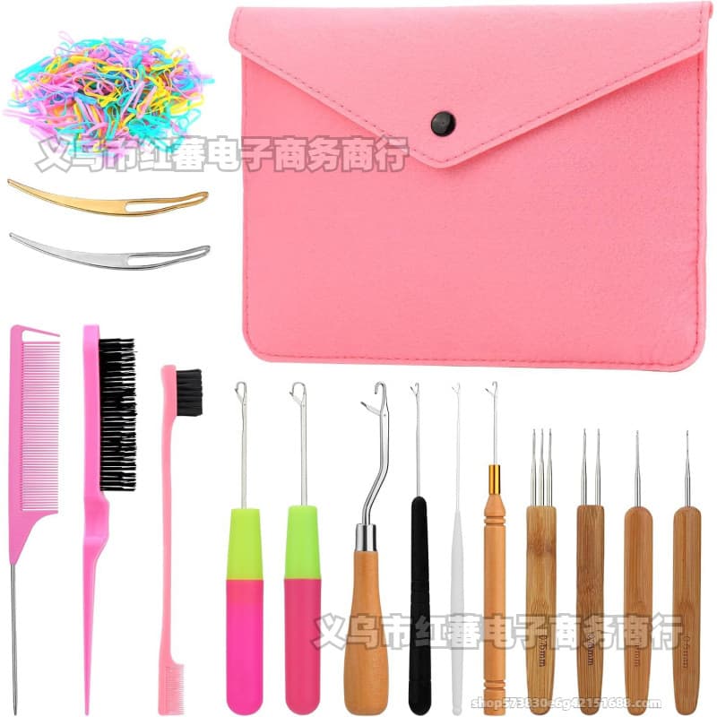 DIY Dreadlock Crochet Hook Hair Extension Crochet Hook Yarn Crochet Hook 0.5mm 0.75mm Dreadlock Wooden Handle Crochet Hook Tool Set