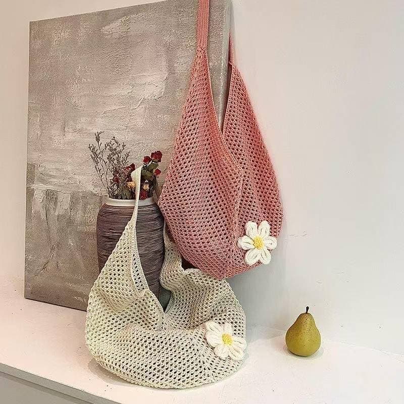 Summer Large Capacity Casual Handbag Women's Single Shoulder Bag Straw Woven Beach Vacation Bag Crossbody Hollow Woven Bag