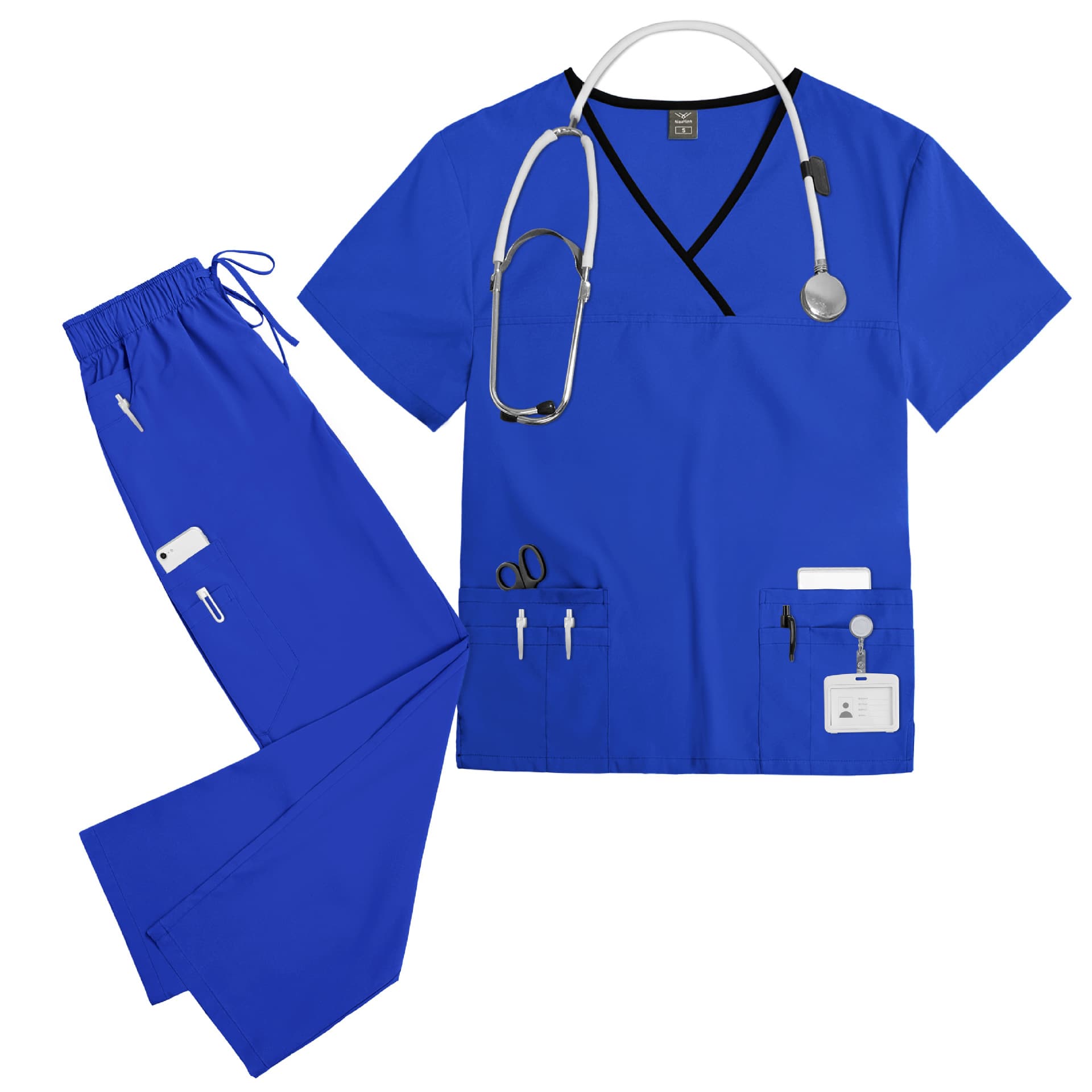 Amazon Export Doctor Scrub Suit Medical Workwear Summer Scrub Top Surgical Gown Medical Professional