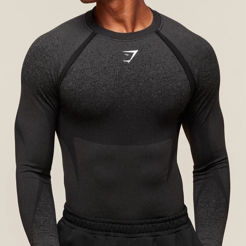 GYMSHARK trendy brand running sports basketball fitness T-shirt top breathable tight long sleeves exclusively for cross-border supply