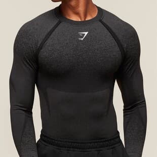 Shark GYMSHARK Streetwear Running Basketball Gym T-Shirt Breathable Tight Long Sleeve Cross-Border Supply