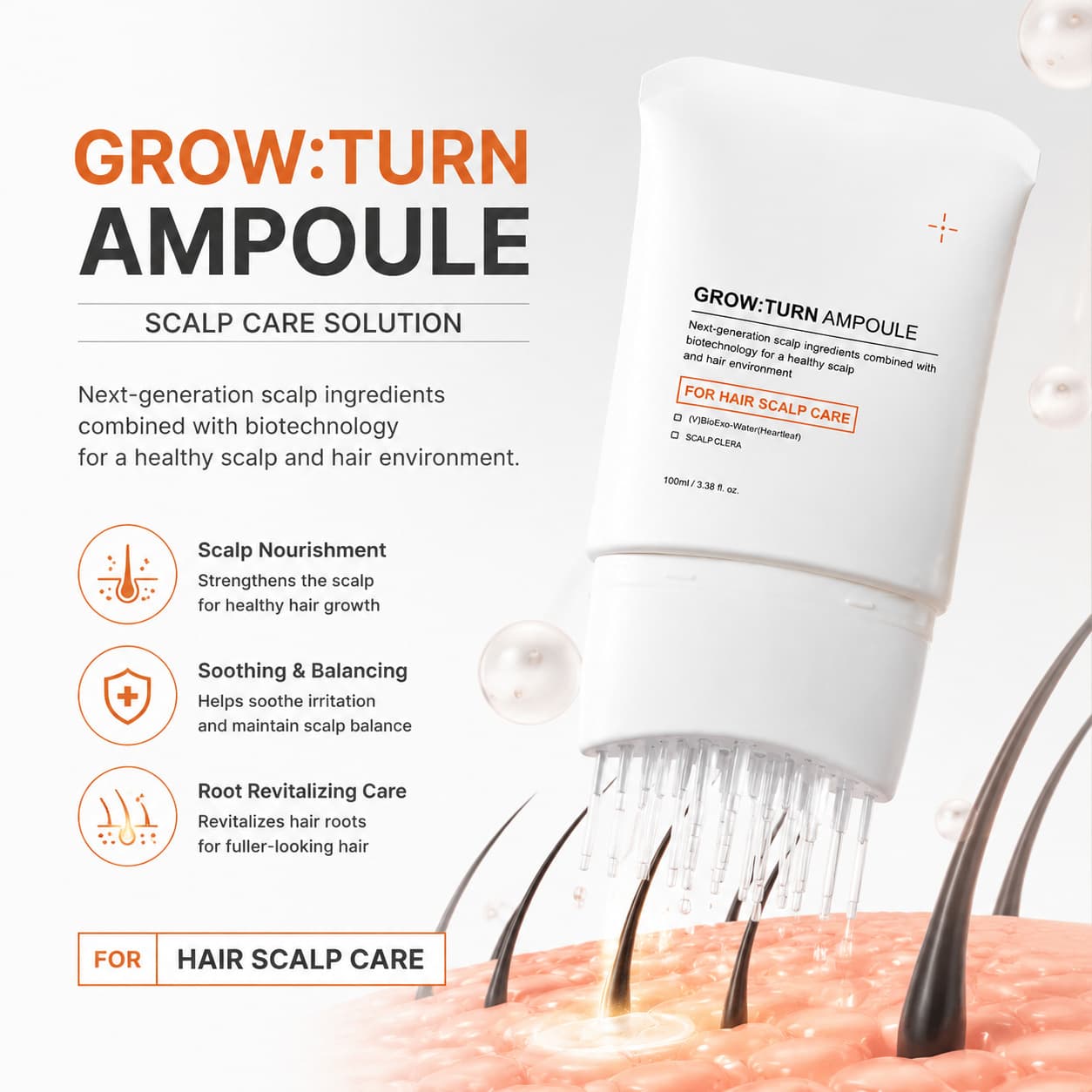 Amazon Bestseller Hair Growth Serum with Built-in Brush for Massage and Hair Density