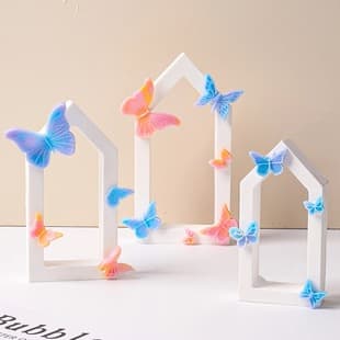 DIY Epoxy Resin Mold Hollow House Frame Scented Candle Silicone Plaster Candle Holder Ornament Handmade Creative DIY