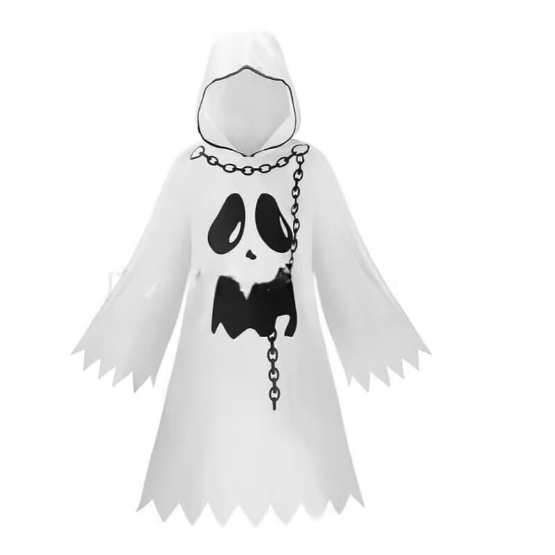 Halloween Children's Cape Ghost Face White Ghost Cape Cosplay Theme Party Costume