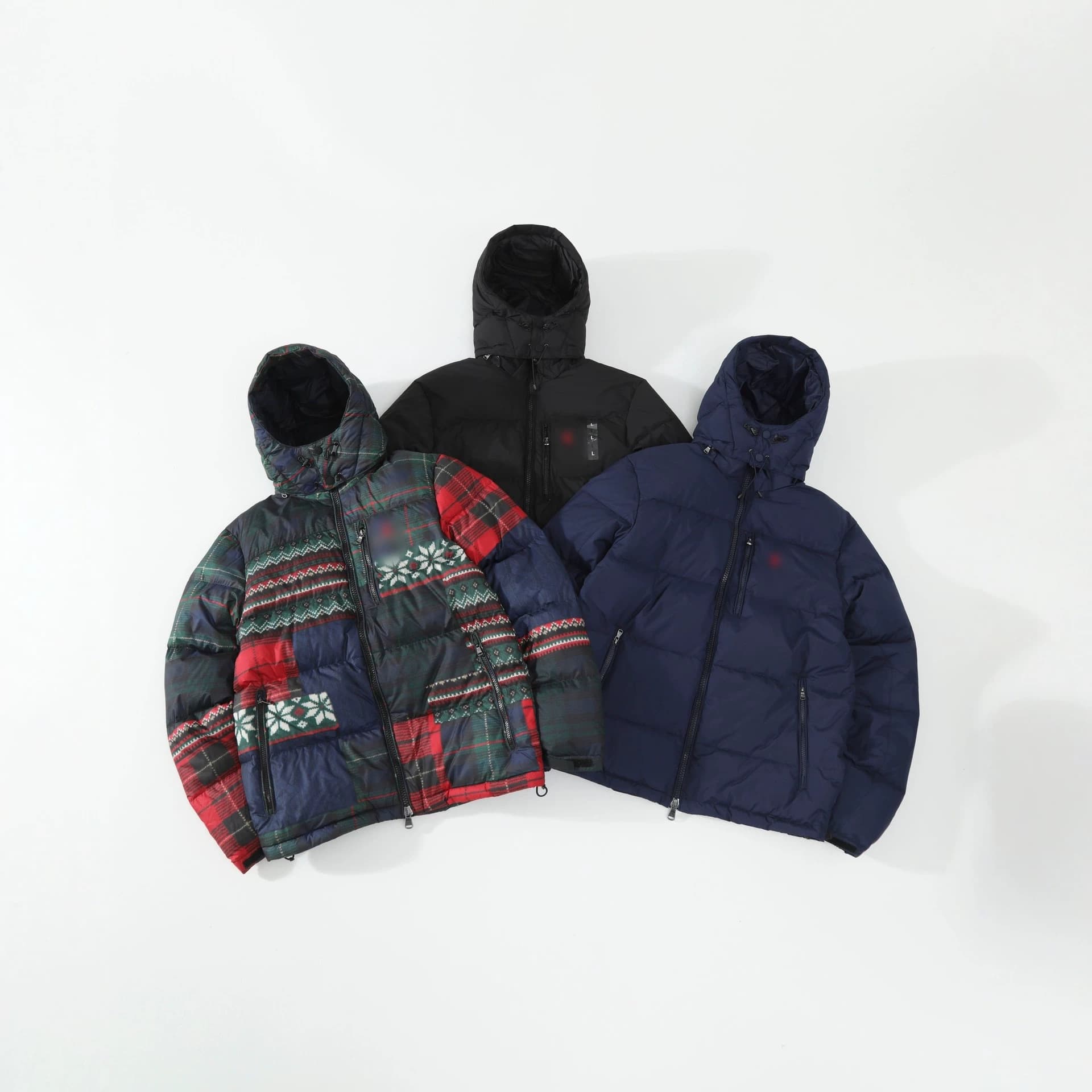 Cross-border foreign trade RL Raff warm and windproof hooded down jacket for men and women couples style detachable hood trendy