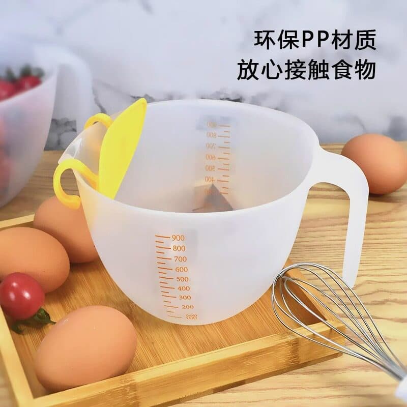 Filter Measuring Cup with Scale, Egg Liquid Plastic Egg Beater Cup, Egg Baking with Filter Net, Kitchen Rice Washing Cup, Measuring Cup
