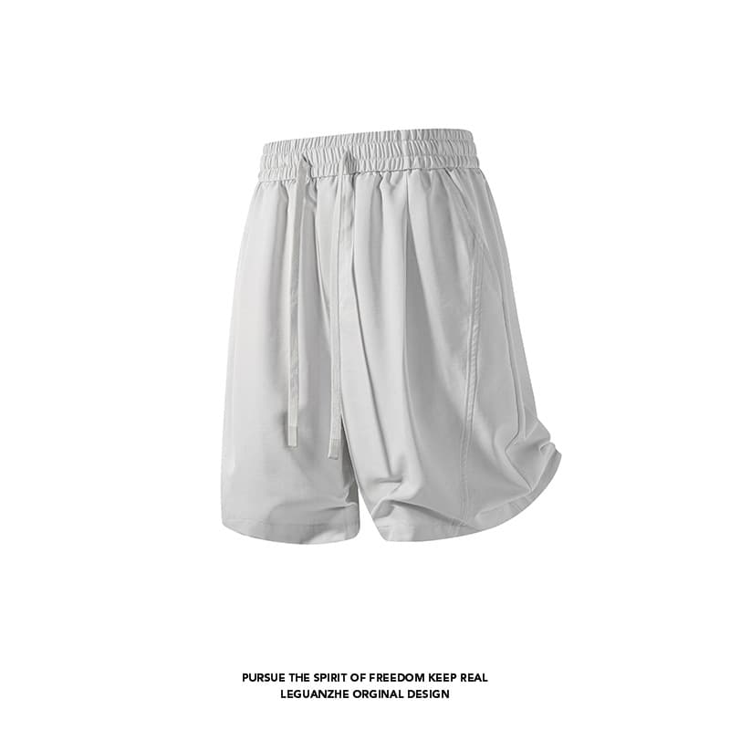 2026 Summer New Outdoor Trendy Casual Pants Men Loose Comfortable Versatile Ice Silk Big Size Cross-Border Knee-Length Pants