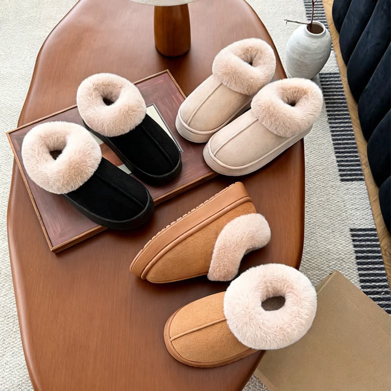 New cotton slippers for women winter thick-soled non-slip indoor warm home slippers for women couple home wool slippers