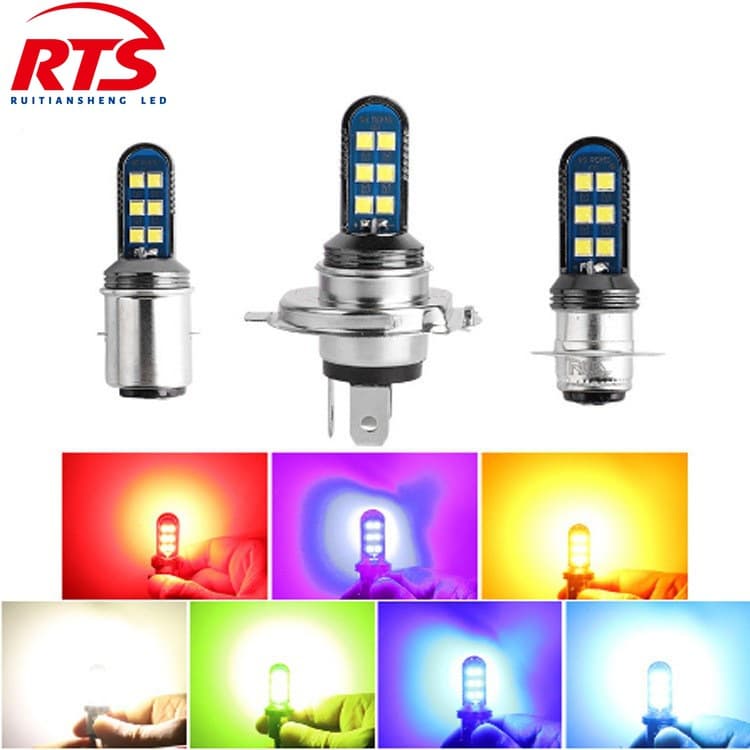 Cross-border car motorcycle LED headlight highlight H4 BA20D double claw motorcycle light P15D bulb