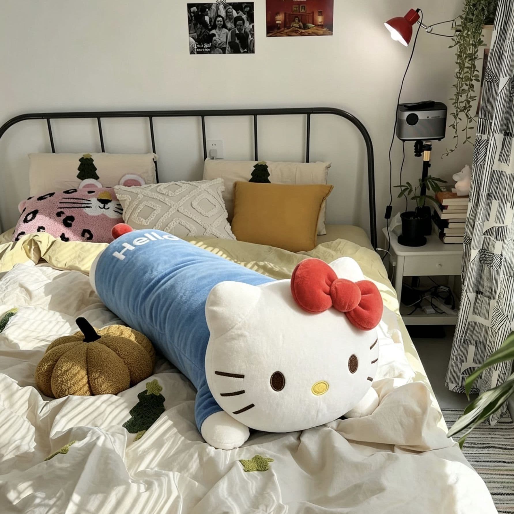 Hello Kitty Long Hug Pillow, Side Sleeping Thigh Pillow, Cute Cartoon Bed Cushion, Girls' Dorm Sleeping Hug