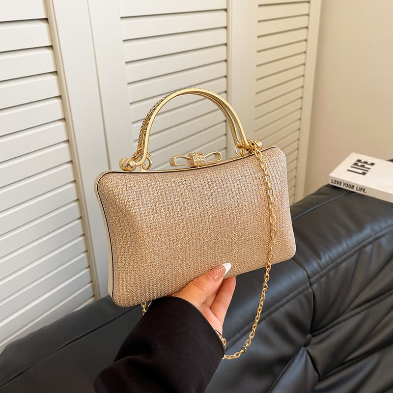 Niche chain small bag for women 2025 new fashion fashionable temperament dinner handbag simple women's dress bag