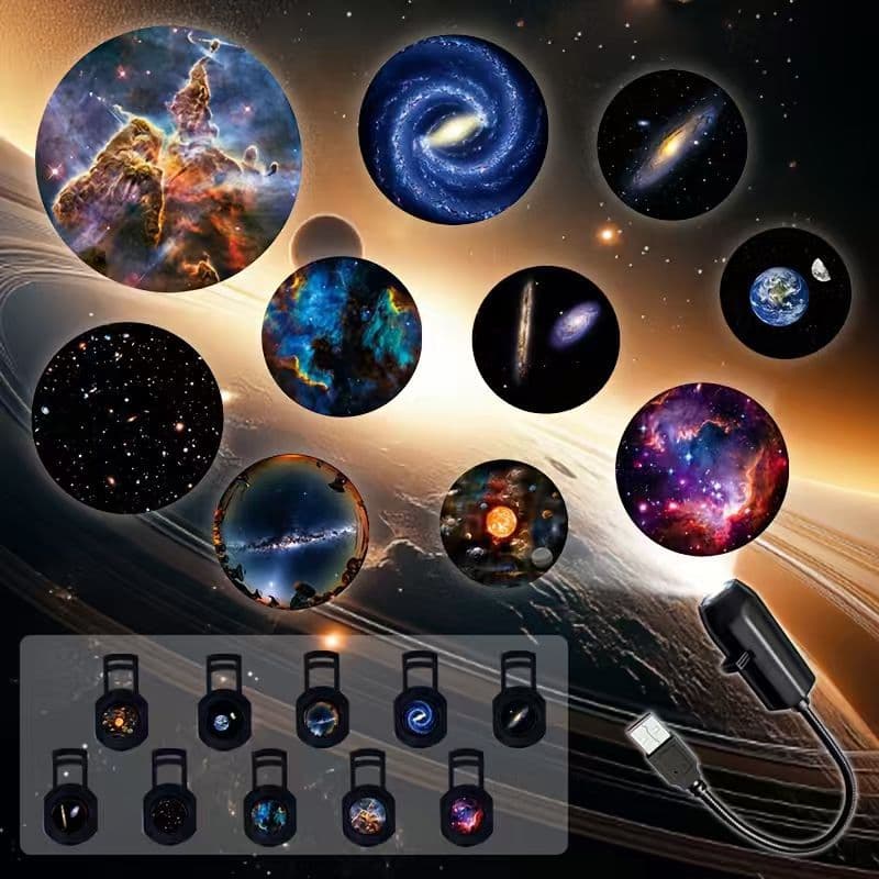 Cross-border Hot-selling Starry Sky Lamp Moon Lamp Bedroom Creative LED Night Light LOGO Projection Lamp Internet-famous Background Light