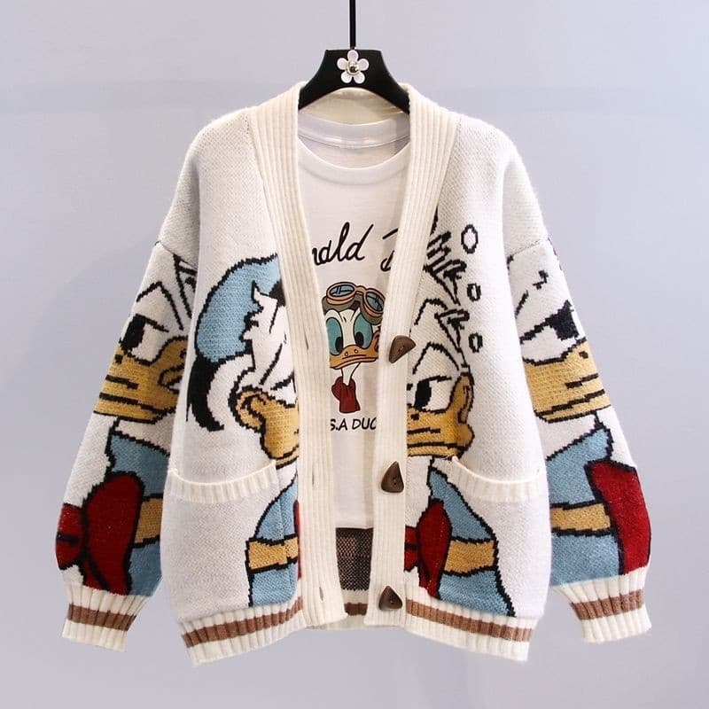 Women's Loose and Thick Knitted Cardigan Sweater Jacket