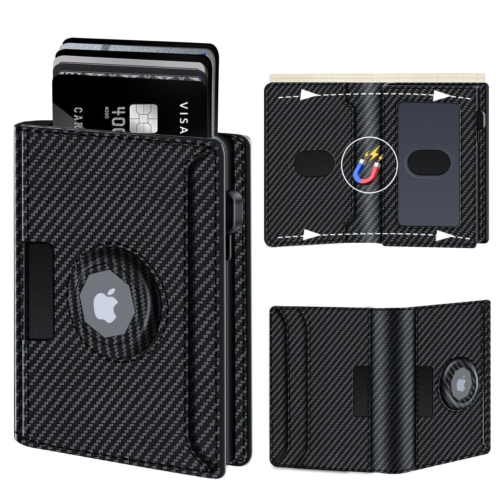 Amazon New Magnetic Open Multi-Function Special Money Clip with Auto Card Ejection and Airtag for Men