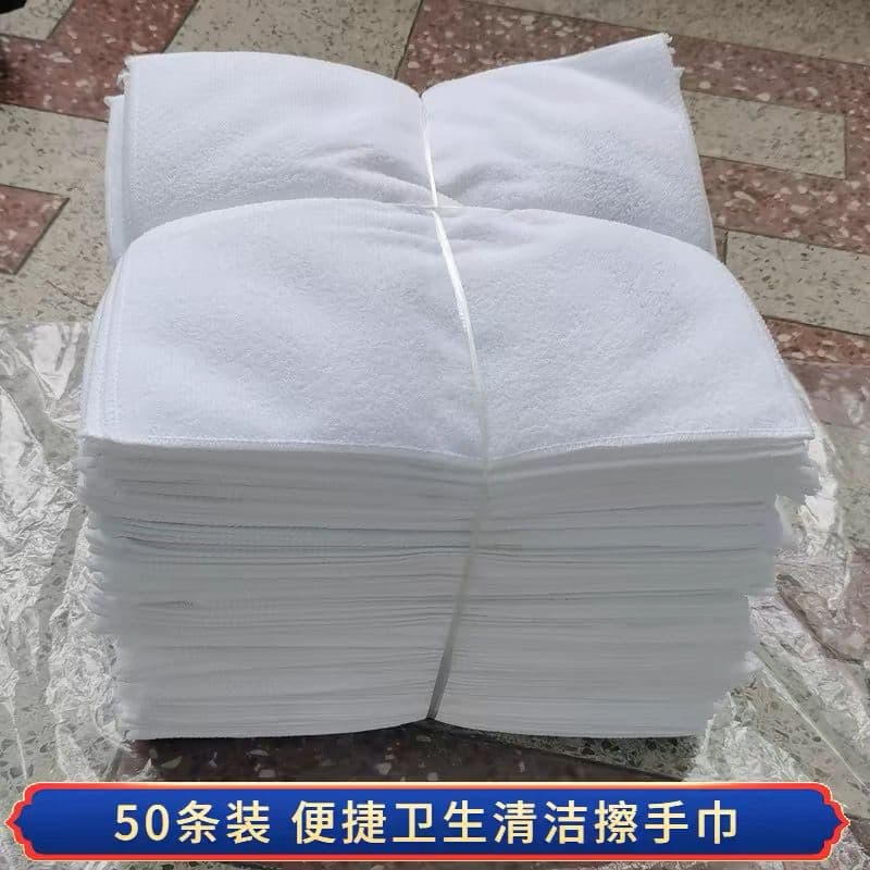 Hotel restaurant small towel, white square towel, soft cleaning makeup removal thick square absorbent dishwashing cloth, lazy rag