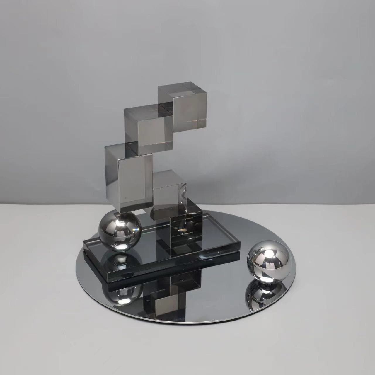 Modern Minimalist Light Luxury Geometric Crystal Ornaments Living Room Art Decoration Housewarming Gift Crystal Ball Crystal Glass