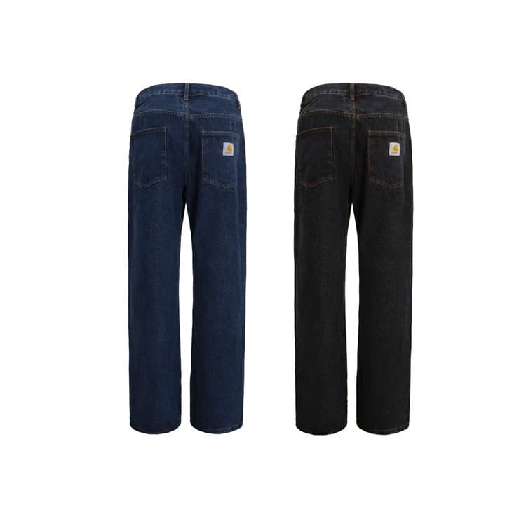 2023 New European and American Retro Carter Jeans Straight-Leg Badge Loose Straight Pants High Street Casual Trousers